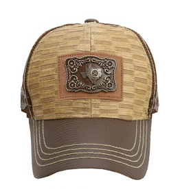 HAT TEXAS MAP PATCH STRAW SIDE BAND CAP