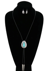 NECKLACE SET WESTERN DESIGN BOLO W/EARRINGS