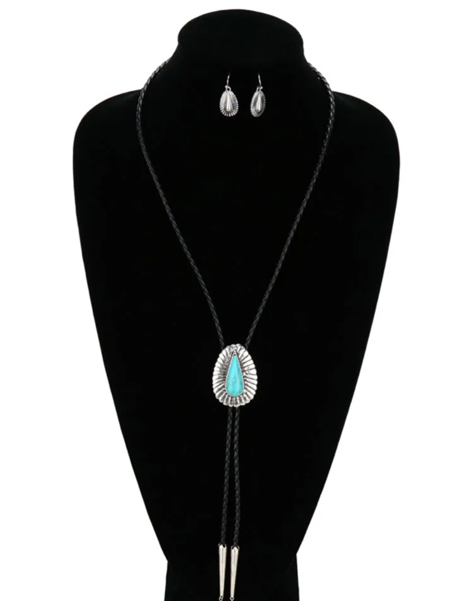 NECKLACE SET WESTERN DESIGN BOLO W/EARRINGS