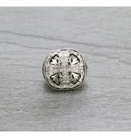 RING WESTERN CROSS STRETCH RING W/RHINESTONES