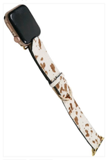 WATCH BAND APPLE COWHIDE PRINT BROWN