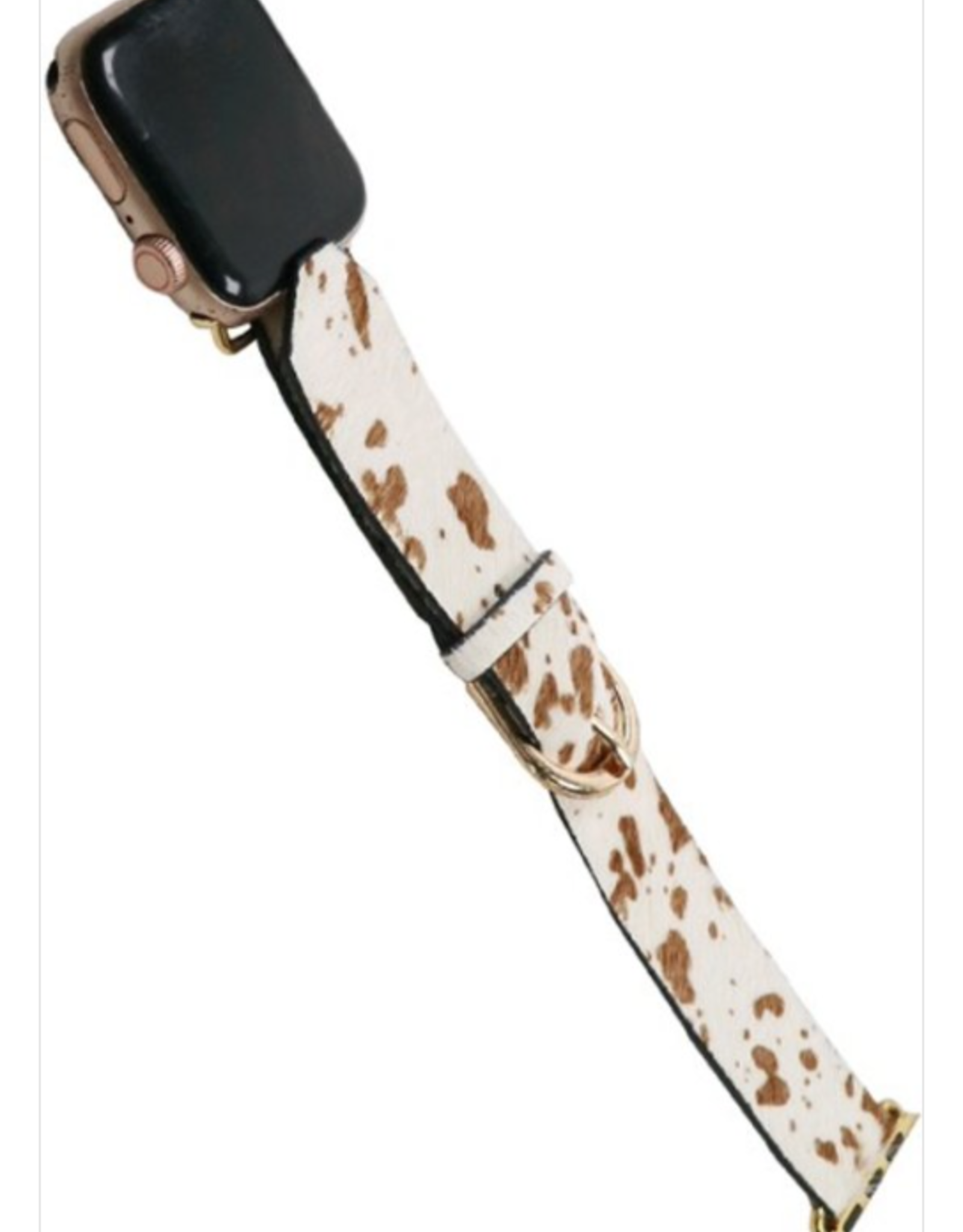 WATCH BAND APPLE COWHIDE PRINT BROWN