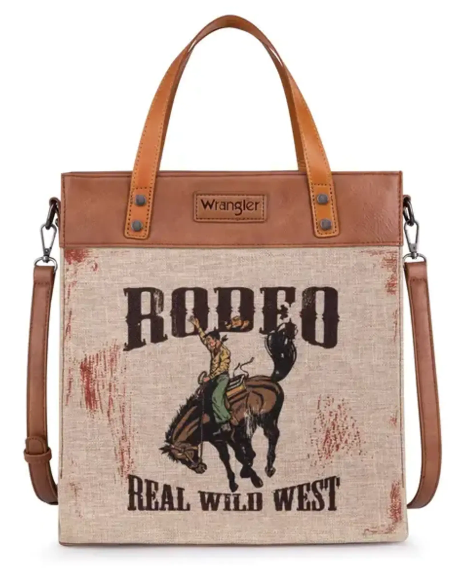PURSE CROSSBODY CANVAS BROWN RODEO REAL WILD WEST