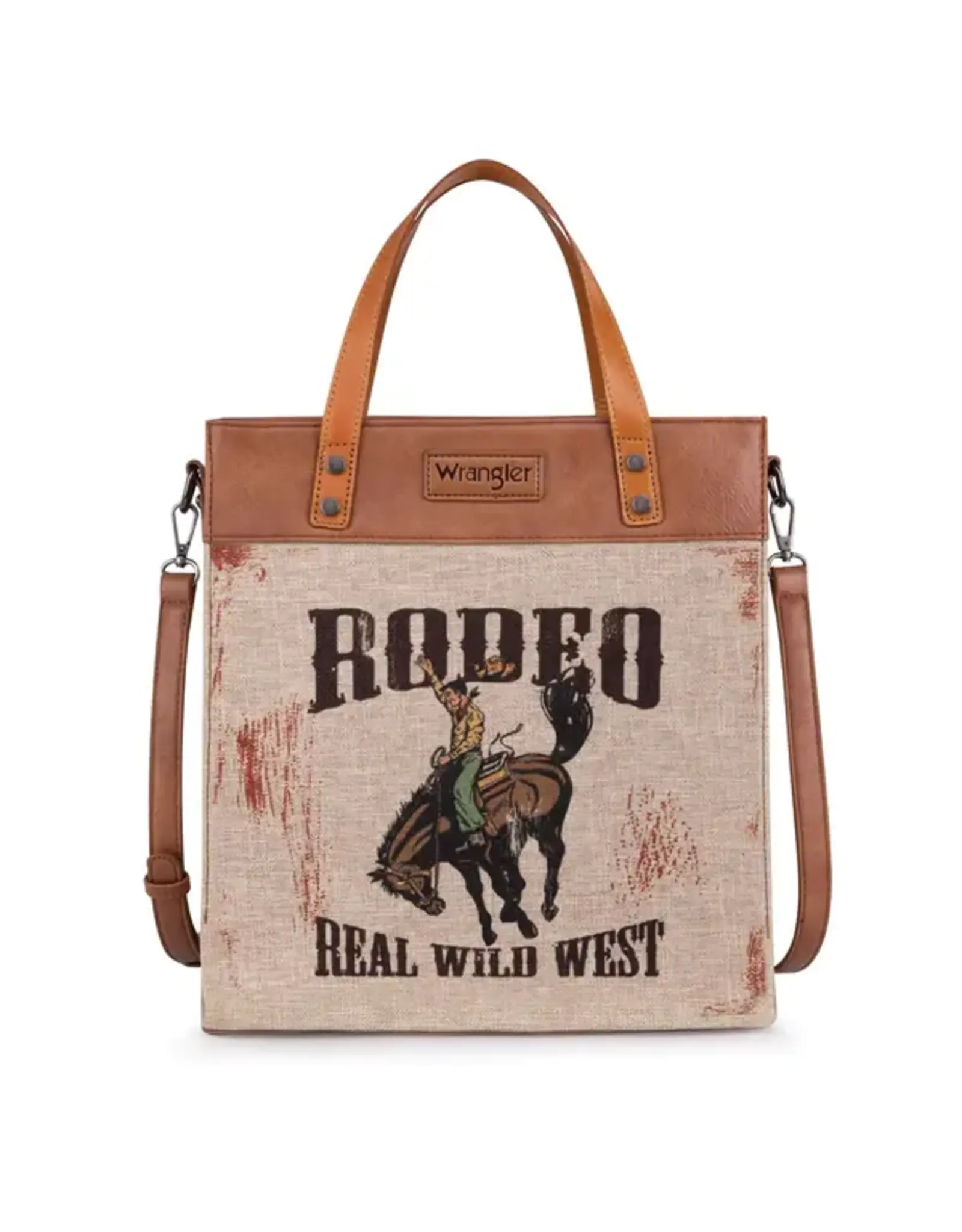 PURSE CROSSBODY CANVAS BROWN RODEO REAL WILD WEST