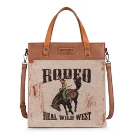 PURSE CROSSBODY CANVAS BROWN RODEO REAL WILD WEST