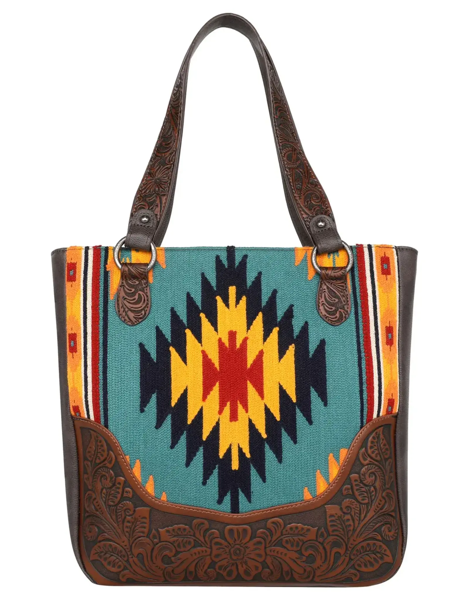 PURSE MONTANA WEST AZTEC TAPESTRY CC OVERSIZED TOTE- COFFEE