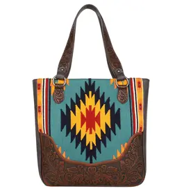 PURSE MONTANA WEST AZTEC TAPESTRY CC OVERSIZED TOTE- COFFEE