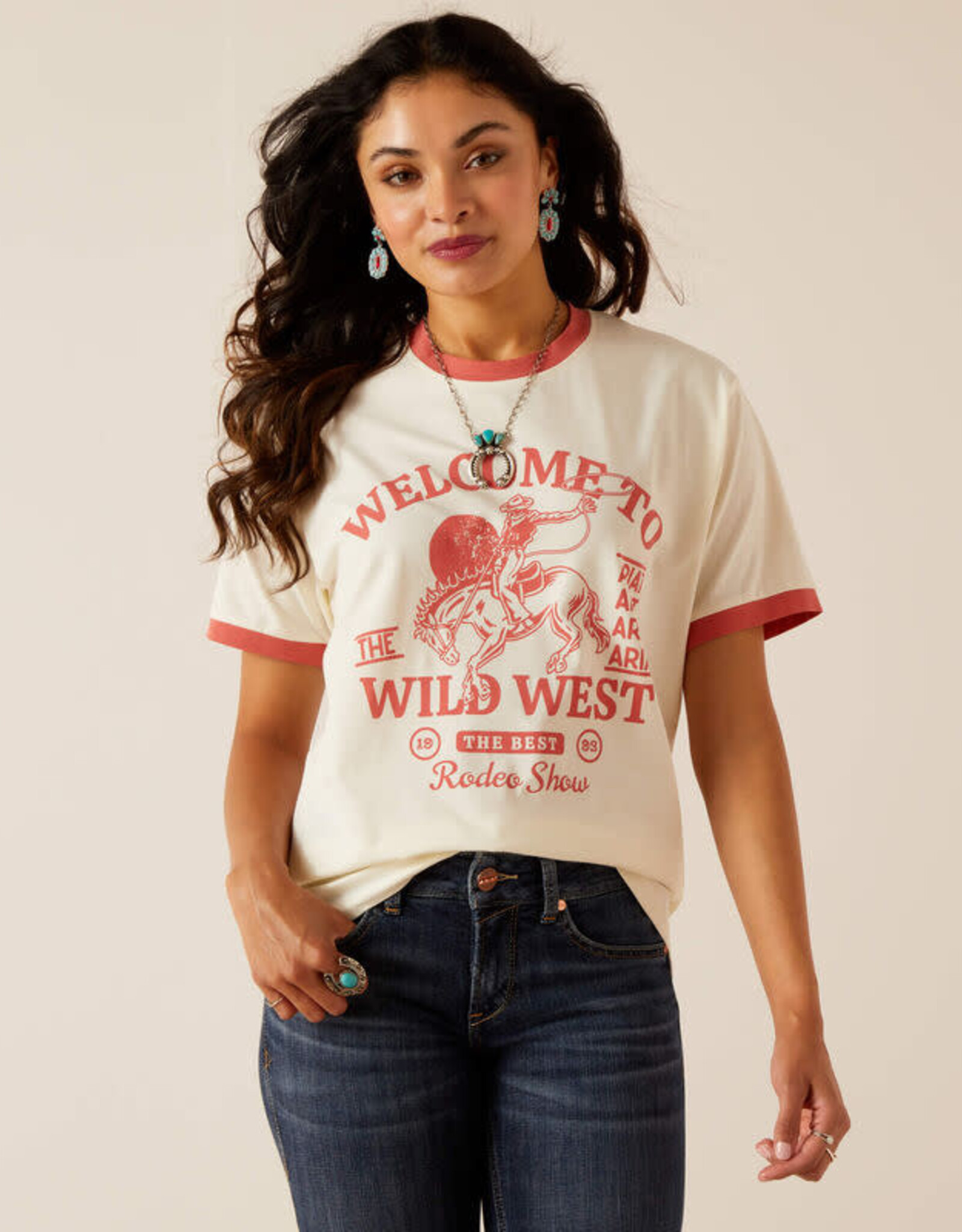 SHIRT WMS ARIAT TEE WILD WEST SHOW SS