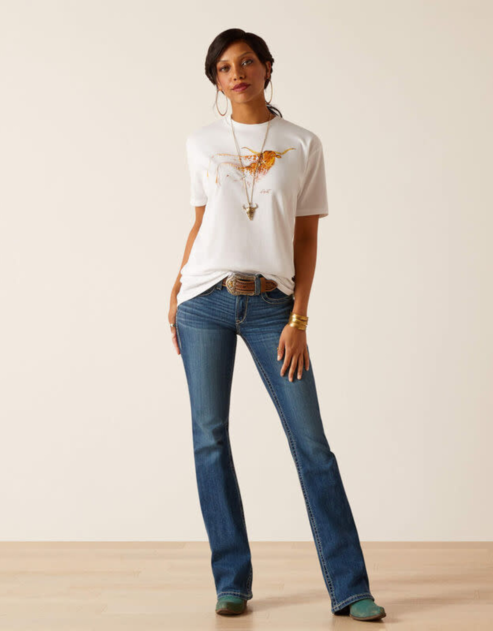 SHIRT WMS ARIAT "MATERNAL COW" TEE