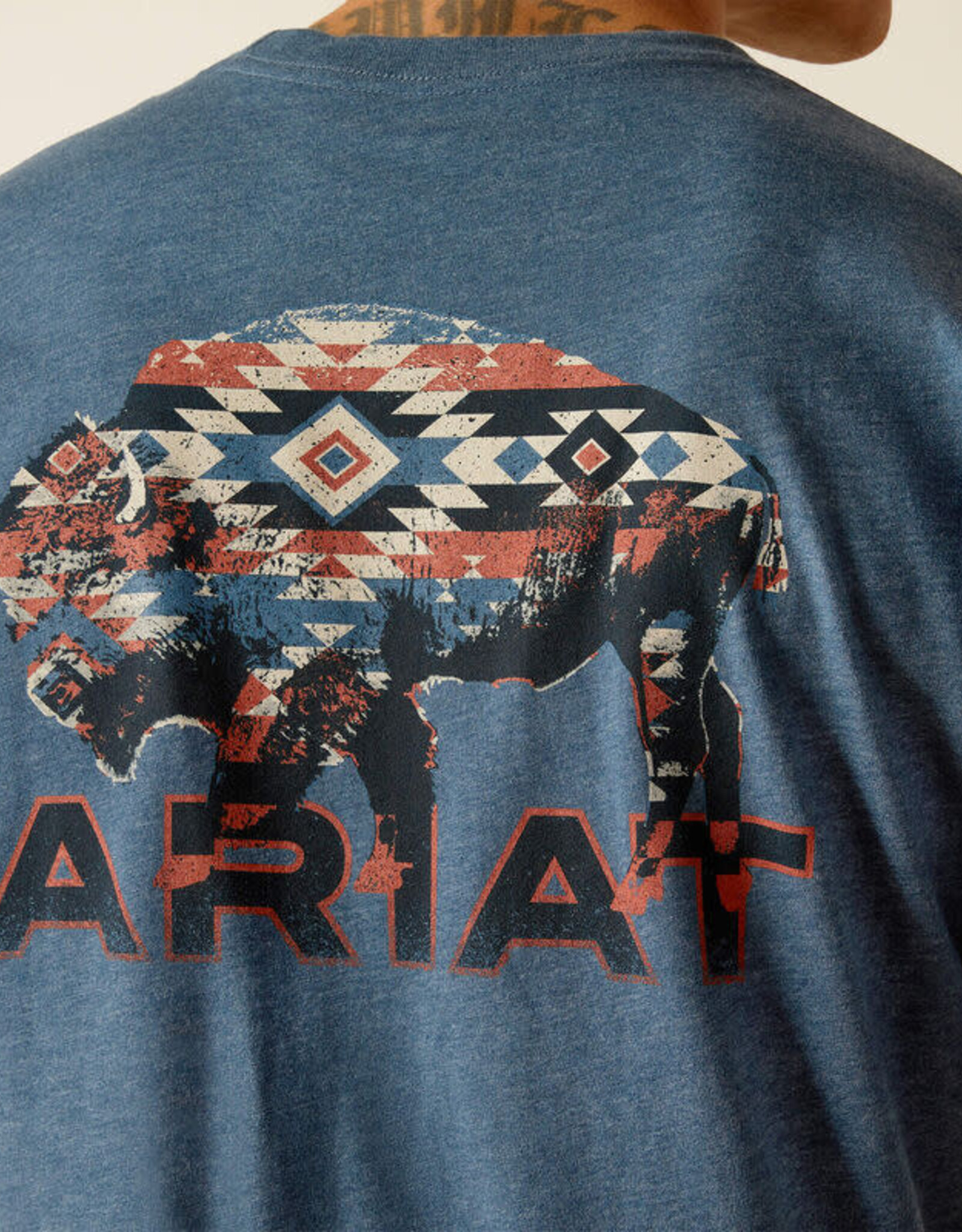 SHIRT MNS ARIAT TEE SW BISON BLUE