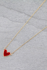 NECKLACE HEART DRUZY GOLD CHAIN