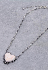 NECKLACE HEART STONE PENDANT NATURAL