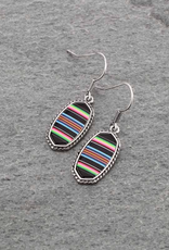 EARRING SERAPE OVAL PENDANT FISH HOOK