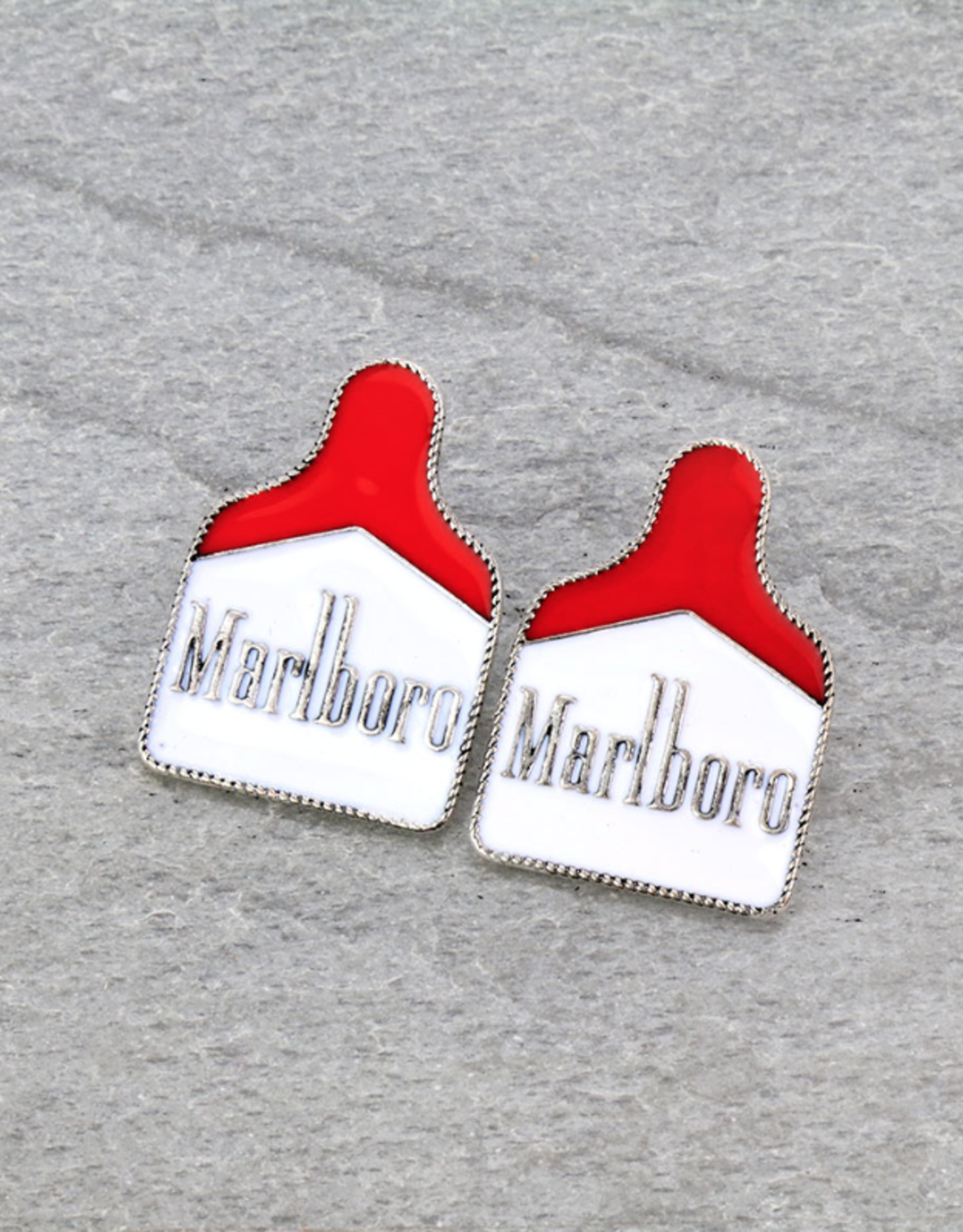 EARRING EPOXY MARLBORO EAR TAG STUD