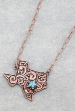 NECKLACE FLORAL CASTING TEXAS MAP STAR