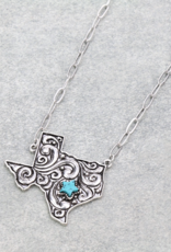 NECKLACE FLORAL CASTING TEXAS MAP STAR