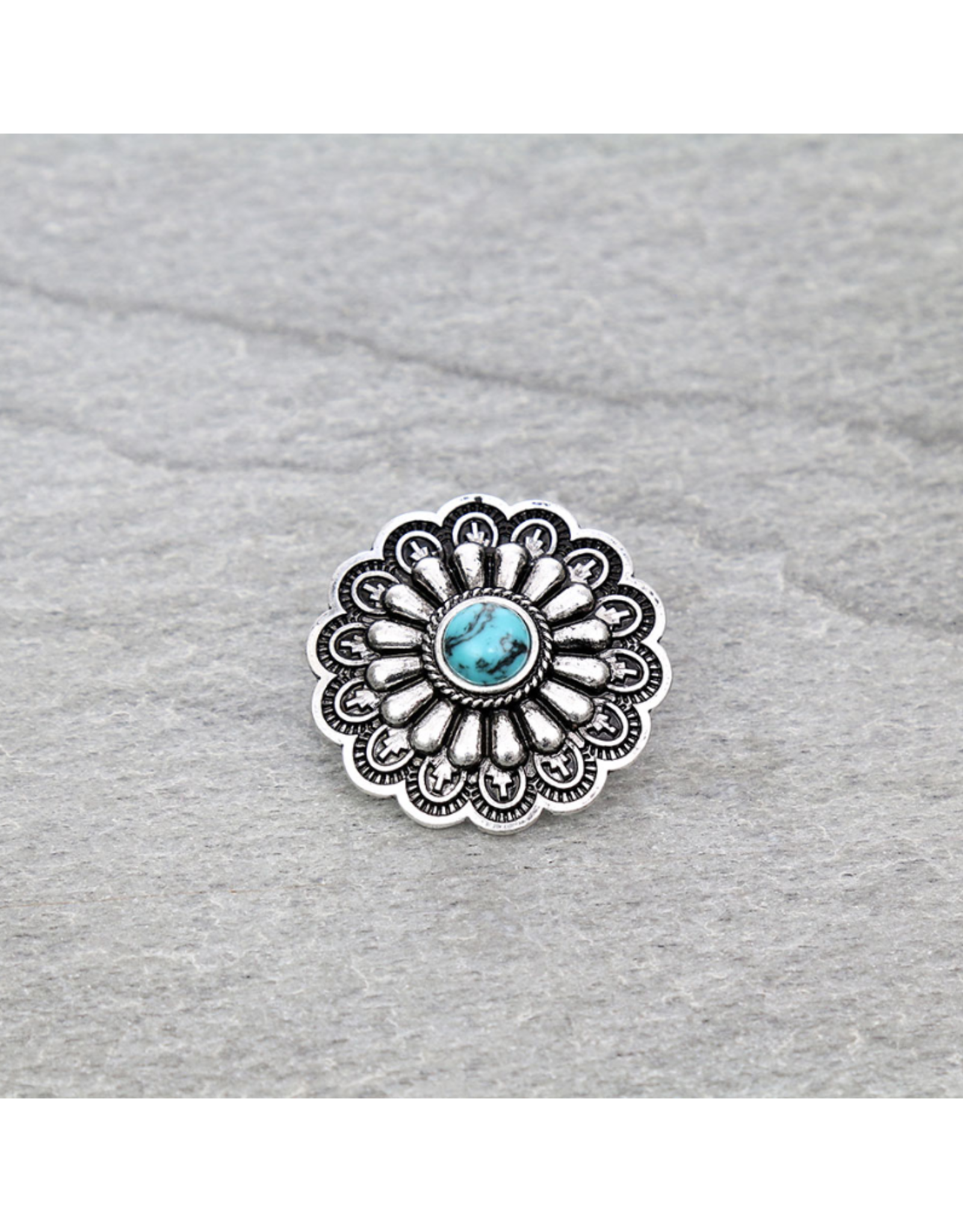 HAT PIN 1.4" CONCHO CASTING HAT BADGE