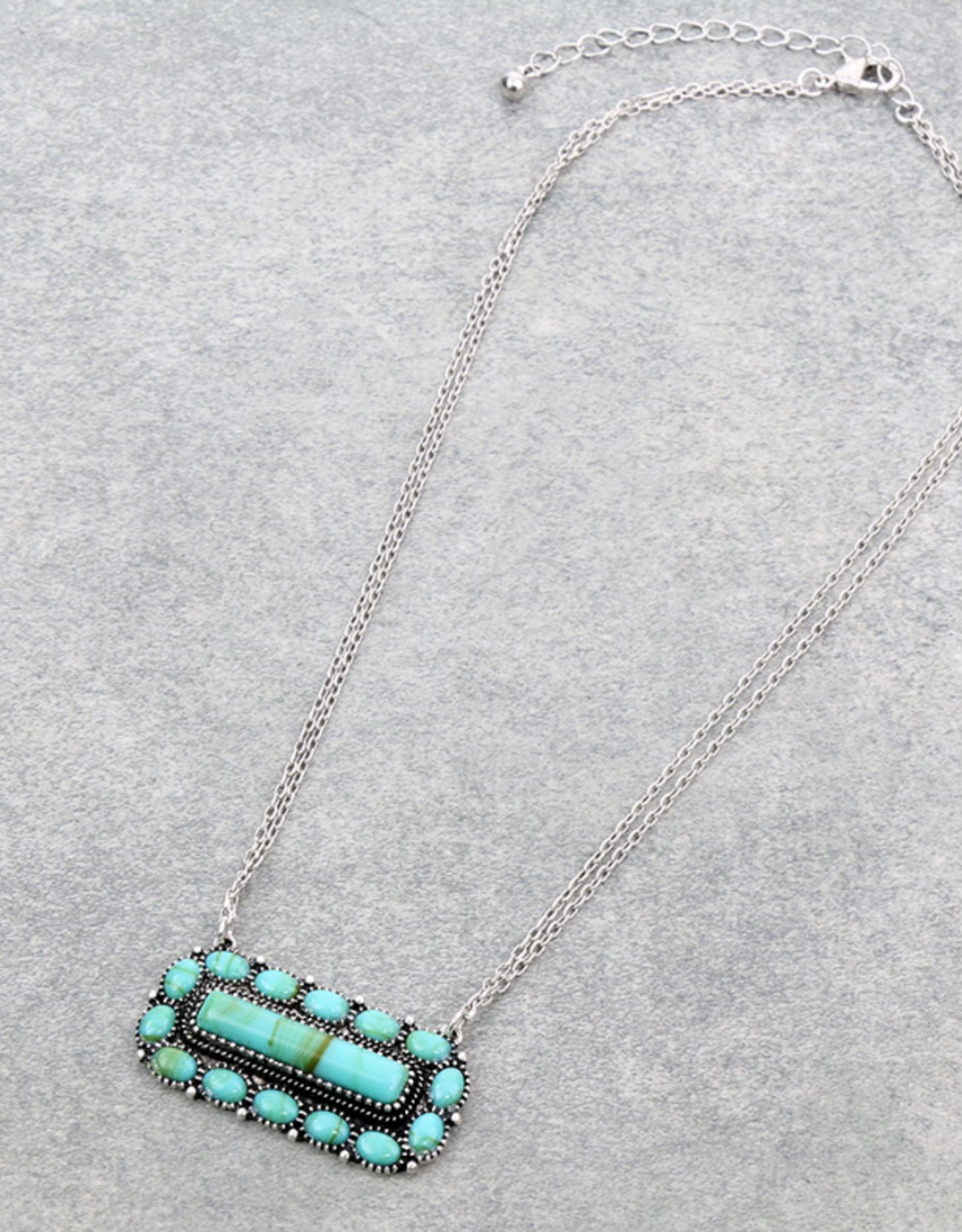 NECKLACE WESTERN STYLE TURQ STONE PENDANT