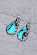 EARRING TEARDROP TURQ STONE DANGLE