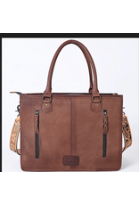 PURSE AD LARGE CROSSBODY TOTE CC TOOLED LEATHER W/ AZTEC BLNKT