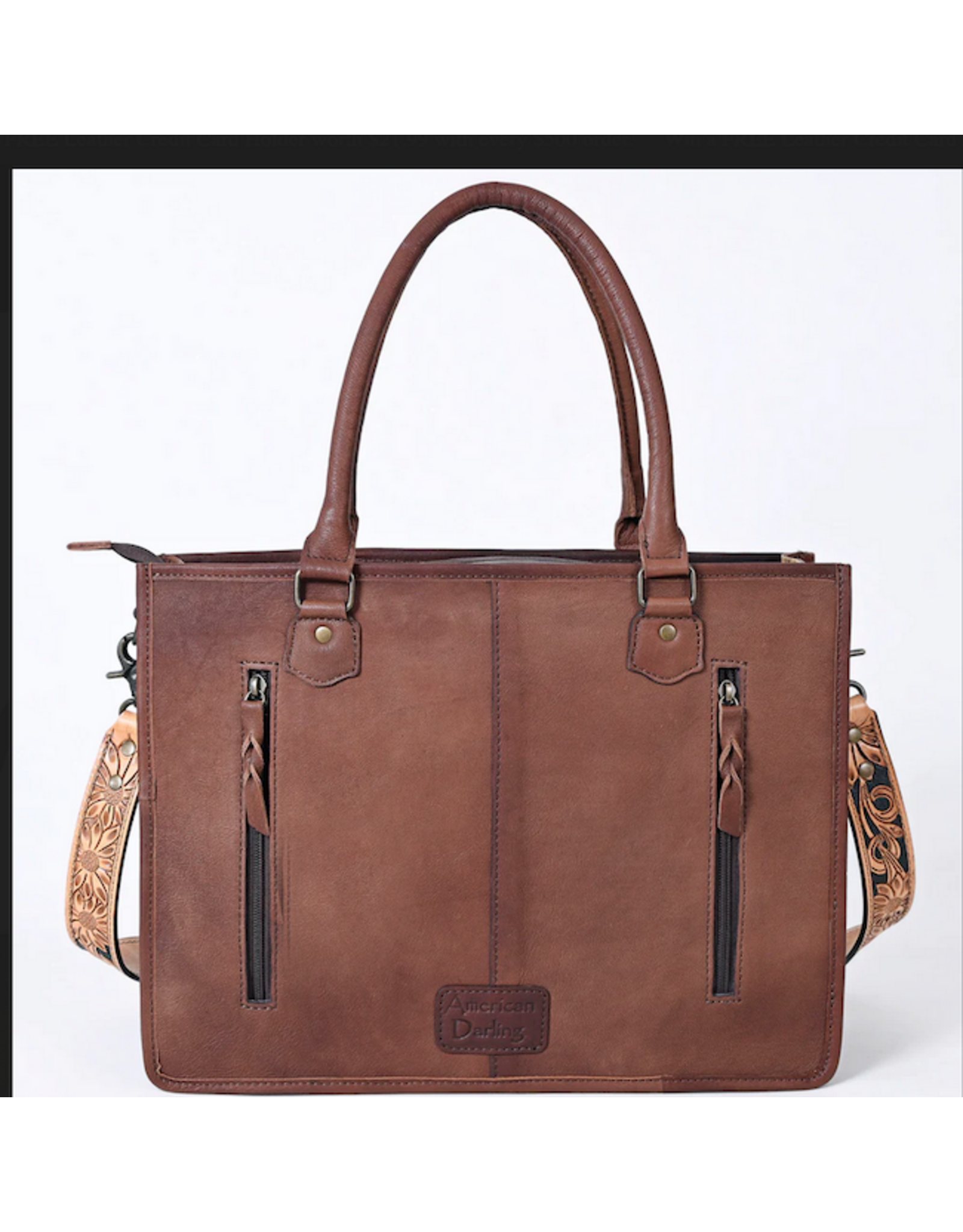 PURSE AD LARGE CROSSBODY TOTE CC TOOLED LEATHER W/ AZTEC BLNKT