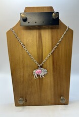 western elite NECKLACE CHAIN BUFFALO PENDANT W/ STONE