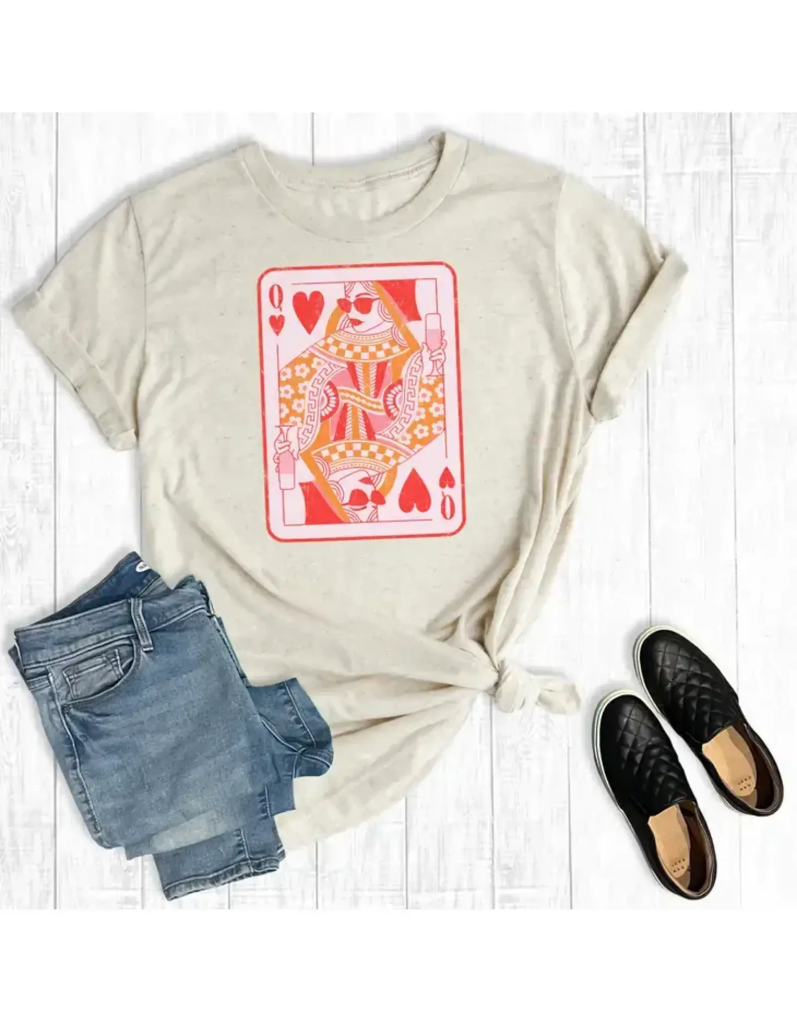 THE WAY DOWN SOUTH SHIRT WMS TEE CREAM "QUEEN OF HEARTS"