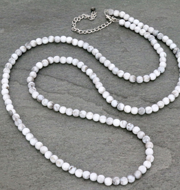 NECKLACE 46" BEADED WHITE