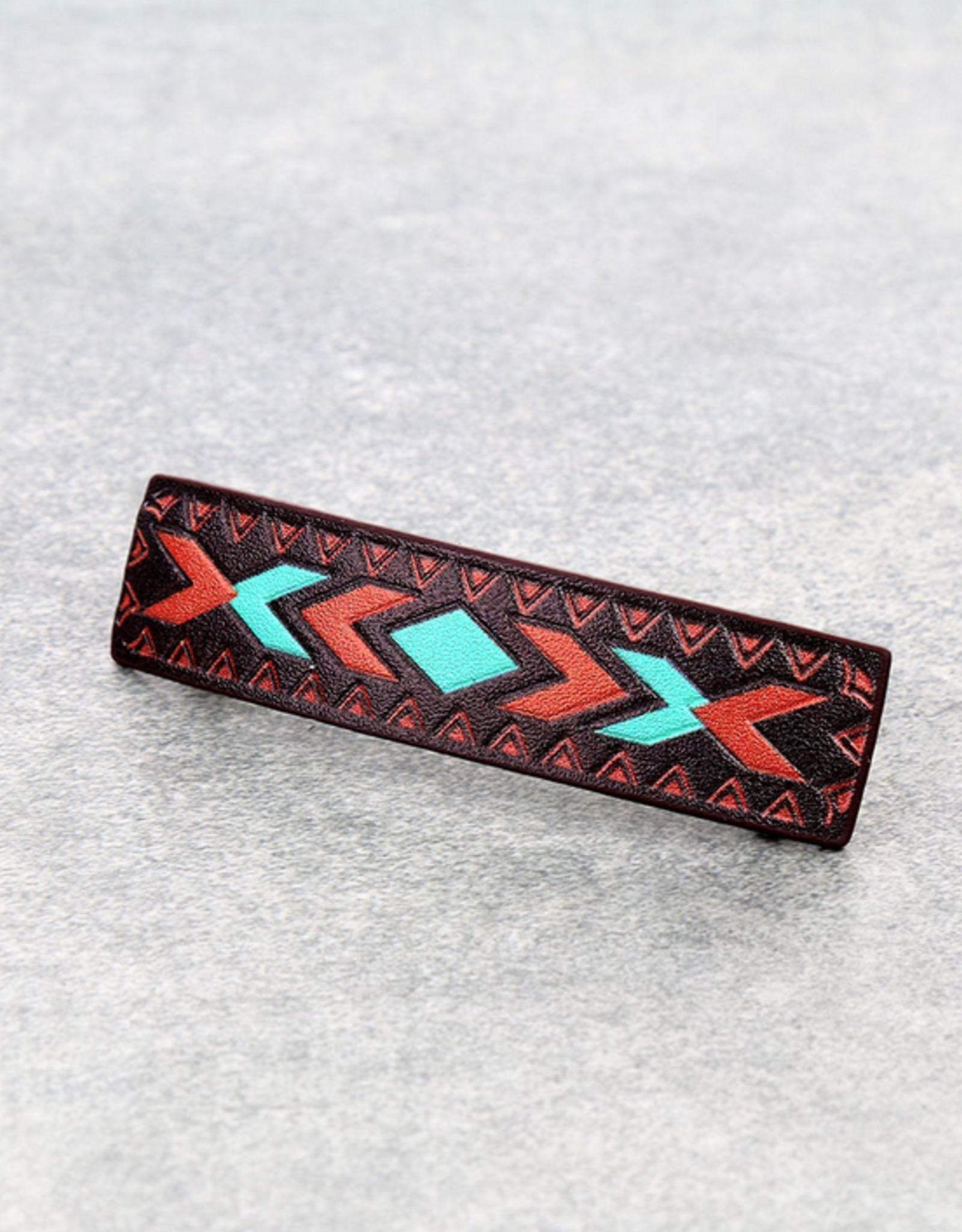 HAIR CLIP GENUINE LEATHER BARRETTE