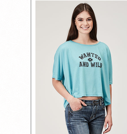 SHIRT WNS TEE "WANTED & WILD" CROPPED