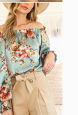 VINE & LOVE SHIRT BLOUSE OFF THE SHOULDER FLORAL