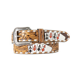 BELT MNS TOOLED LEATHER ACE CARDS