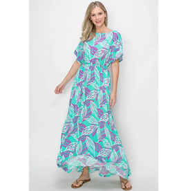 HYFVE INC DRESS WMS MAXI MINT W/ LEAVES