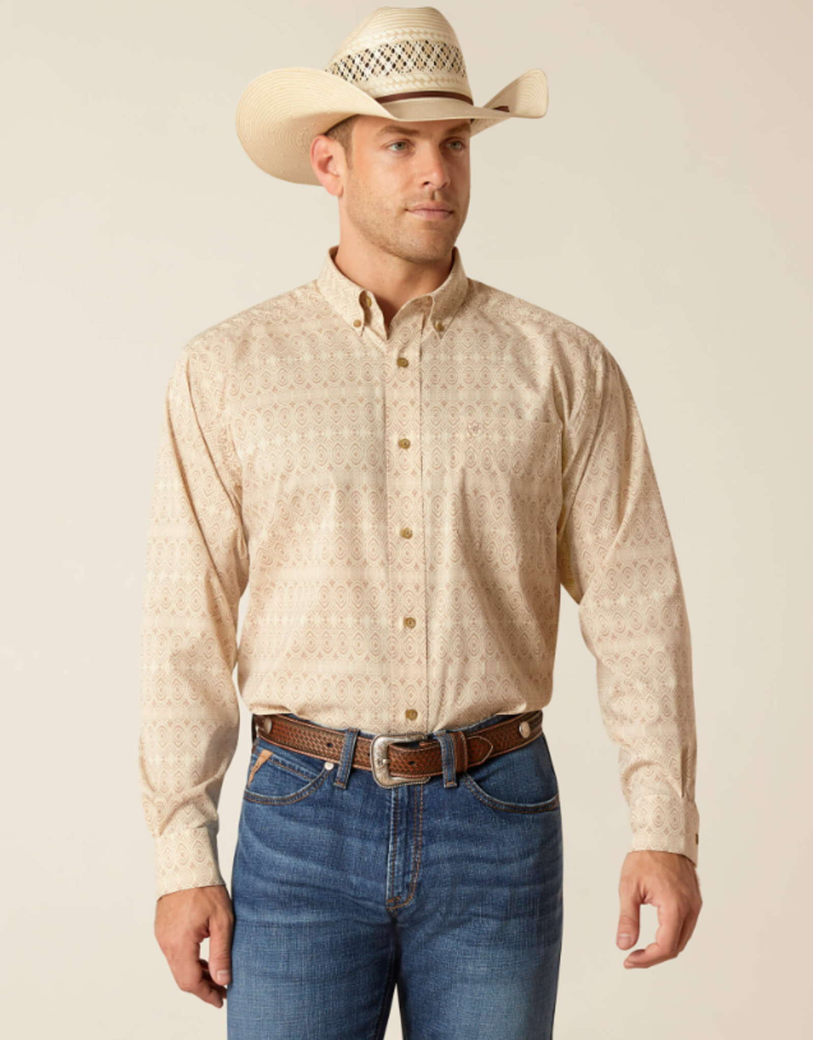 ARIAT SHIRT MNS ARIAT 360 AIRFLOW LS SIMPLY TAUPE