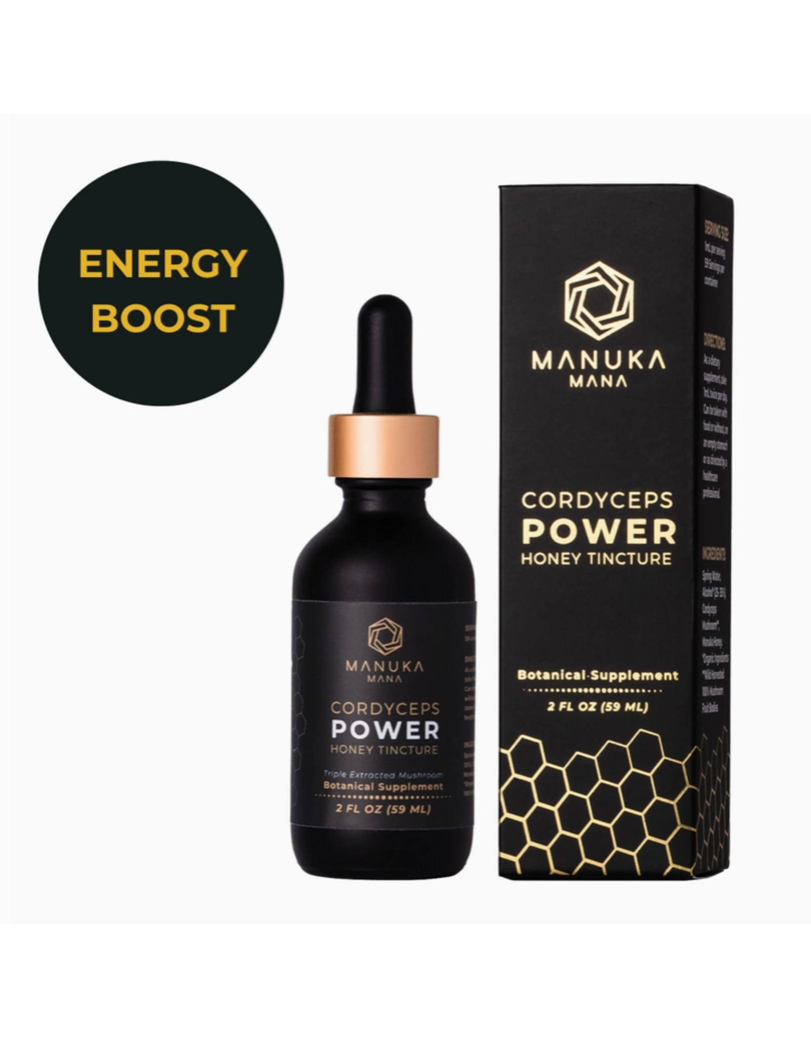 Manuka Mana CORDYCEPS POWER HONEY TINCTURE 2 OZ
