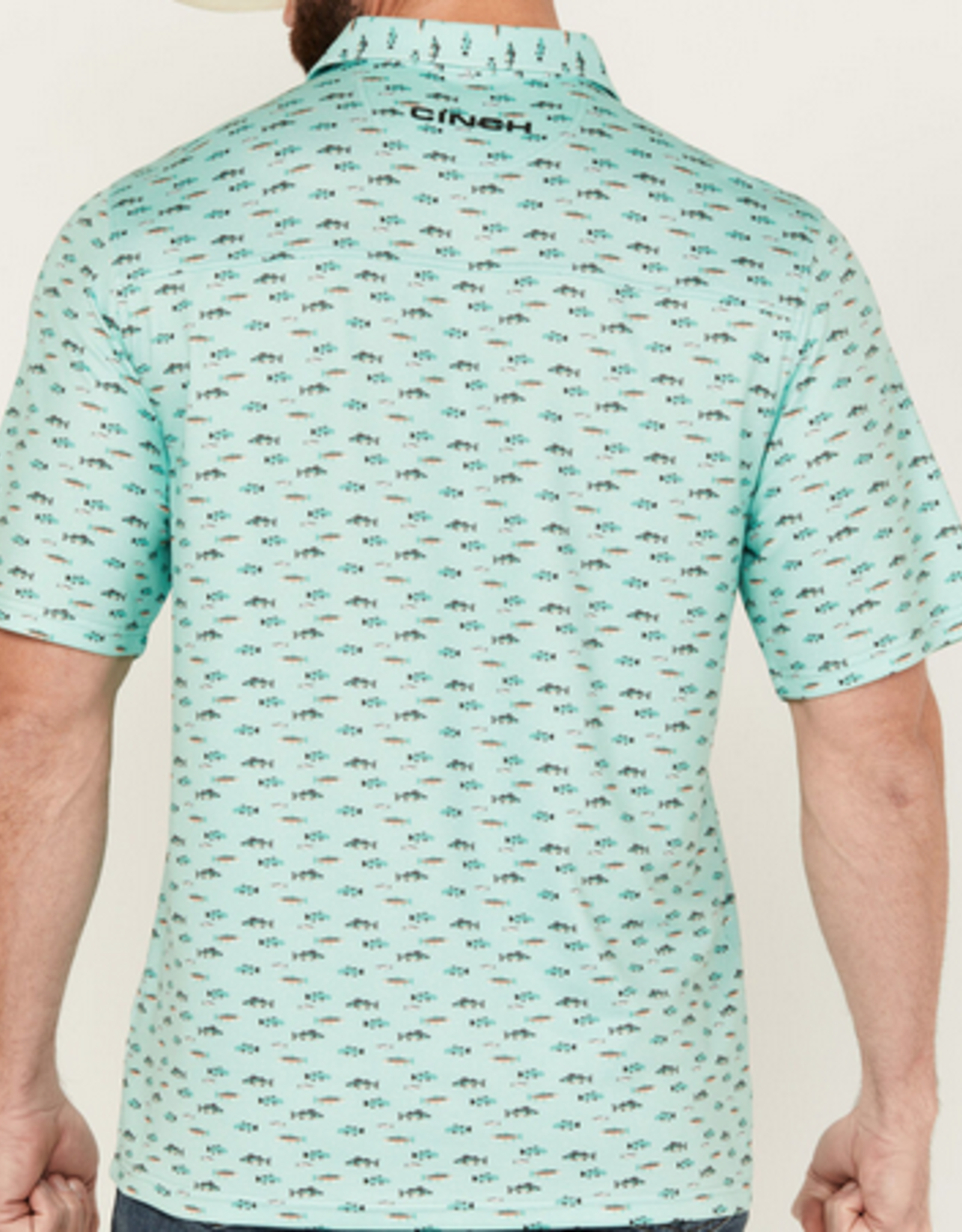 CINCH SHIRT MNS SS ARENAFLEX POLO FISH