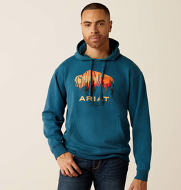 ARIAT HOODIE MNS ARIAT BISON PLAINS BLUE HEATHER