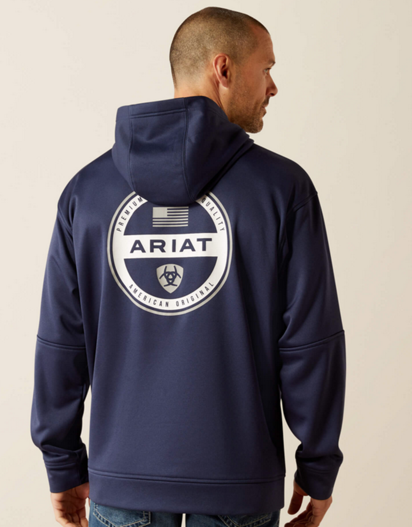 ARIAT HOODIE MNS ARIAT FLEECE NAVY W/ ARIAT LOGO