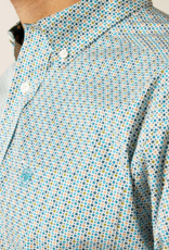 ARIAT SHIRT MNS ARIAT LS BUTTON WHITE W/ PASTEL PRINT