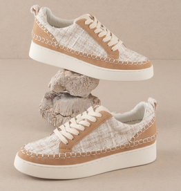 SHOES WMS CAMEL TWEED WRAPPED LOW TOPS