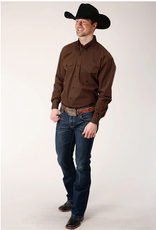 ROPER SHIRT MNS ROPER LS SOLID BROWN