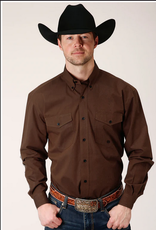 ROPER SHIRT MNS ROPER LS SOLID BROWN