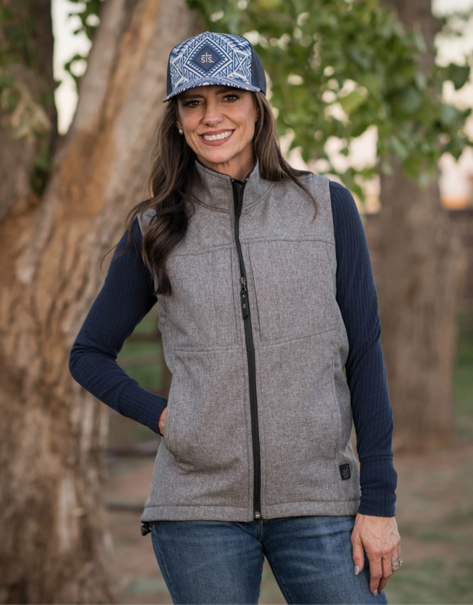 STS VEST WMS STS "WESTON" HEATHER GRAY