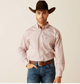 ARIAT SHIRT MNS ARIAT LS BLU/RED GEO PRINT