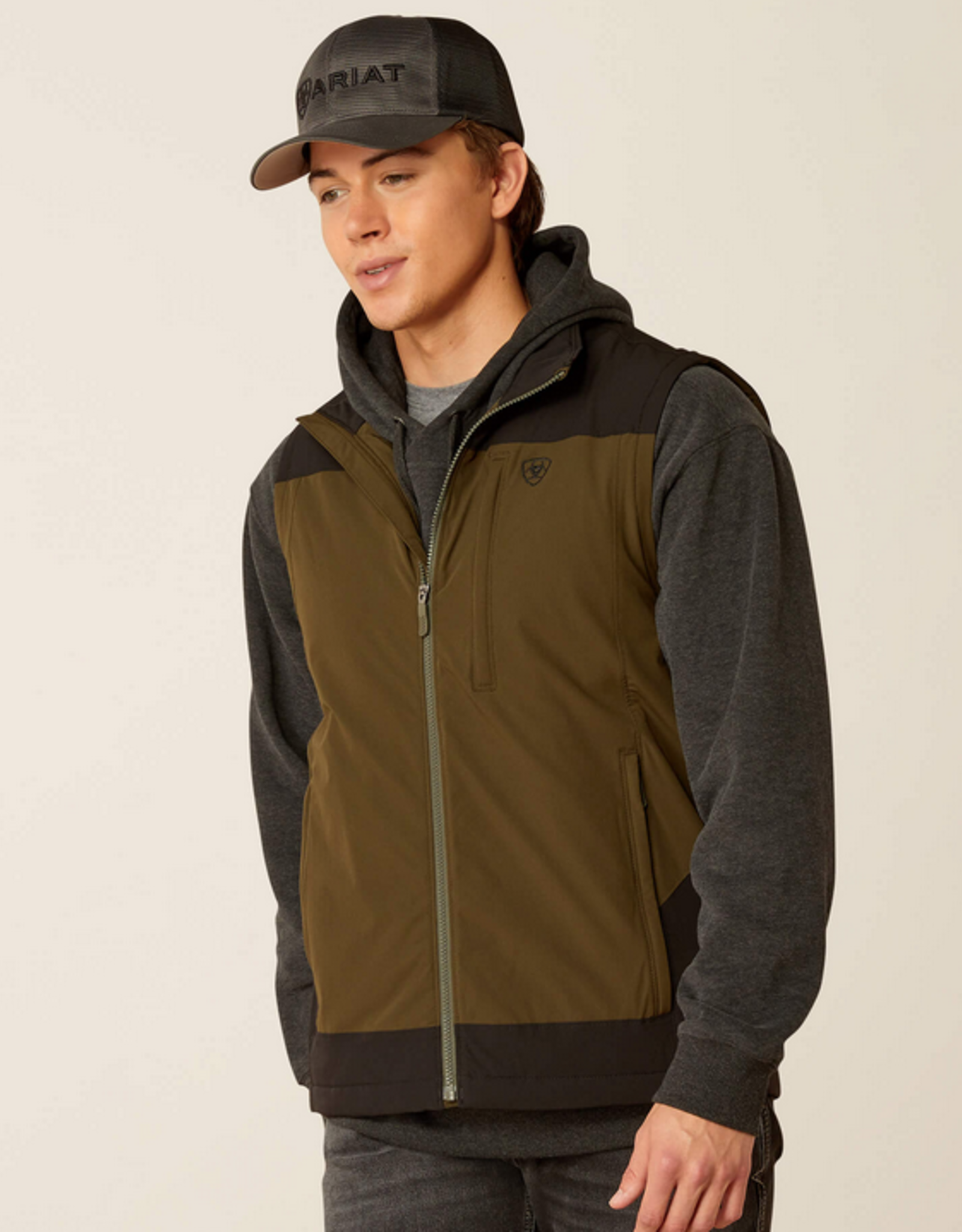 ARIAT VEST MENS ARIAT STRETCHSHELL GREEN/BLACK