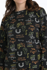 SWEATSHIRT TOP WMS CRUEL BLK NEON