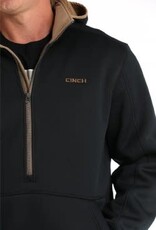 CINCH HOODIE MNS SHERPA LINED 1/2 ZIP BLK/BRN FRONT POCKET
