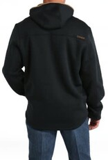 CINCH HOODIE MNS SHERPA LINED 1/2 ZIP BLK/BRN FRONT POCKET