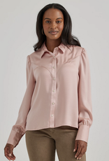 SHIRT WOMENS WRANGLER SATIN BLOUSE PINK