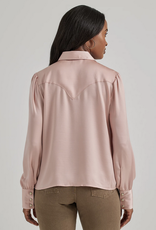 SHIRT WOMENS WRANGLER SATIN BLOUSE PINK